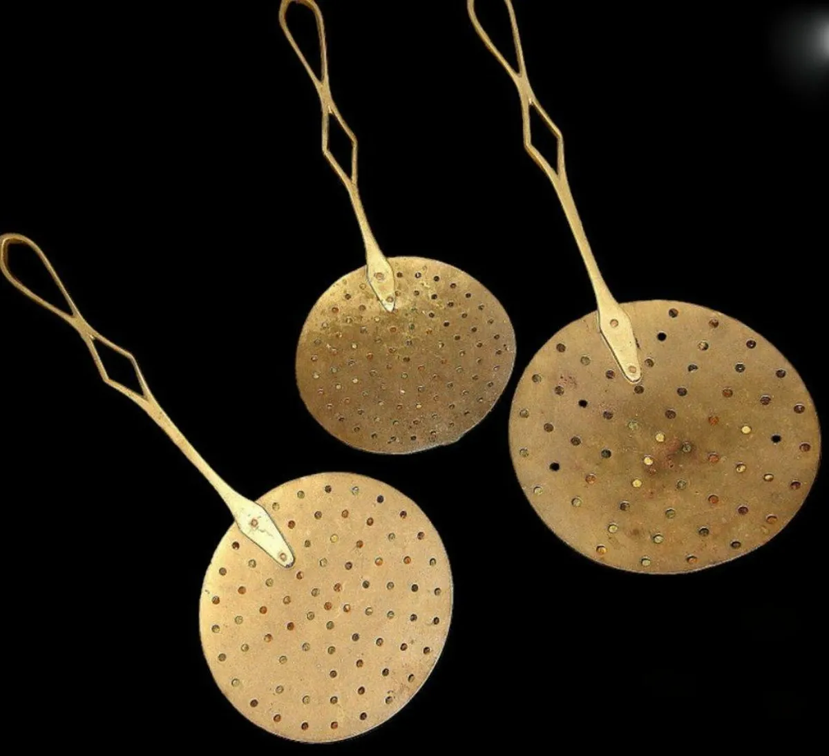 Vintage Set Brass/Copper Chestnut Roasters - Image 3