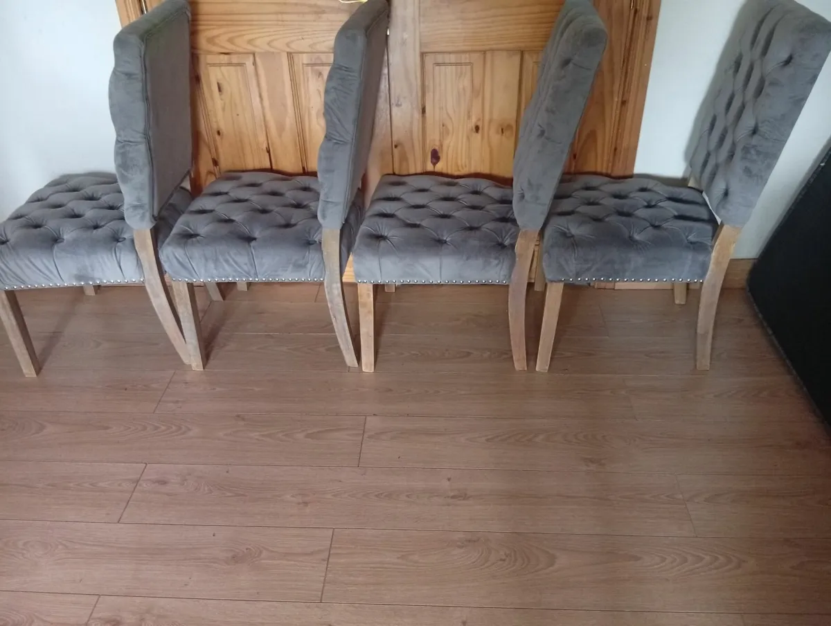 Luxury Modern Velvet kitchen dining chairs set - Image 4
