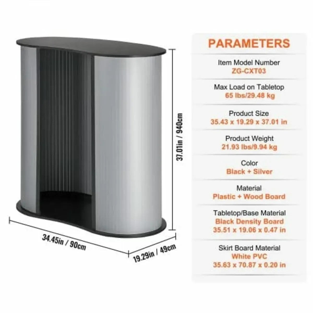 Portable Tradeshow Podium Table, 900 x 490 x 940 m - Image 2