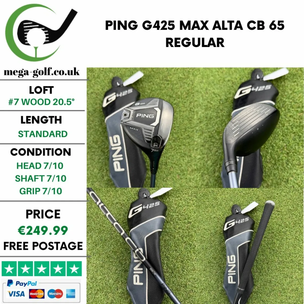 PING G425 MAX #7 WOOD 20.5° / ALTA CB 65 REGULAR - Image 1