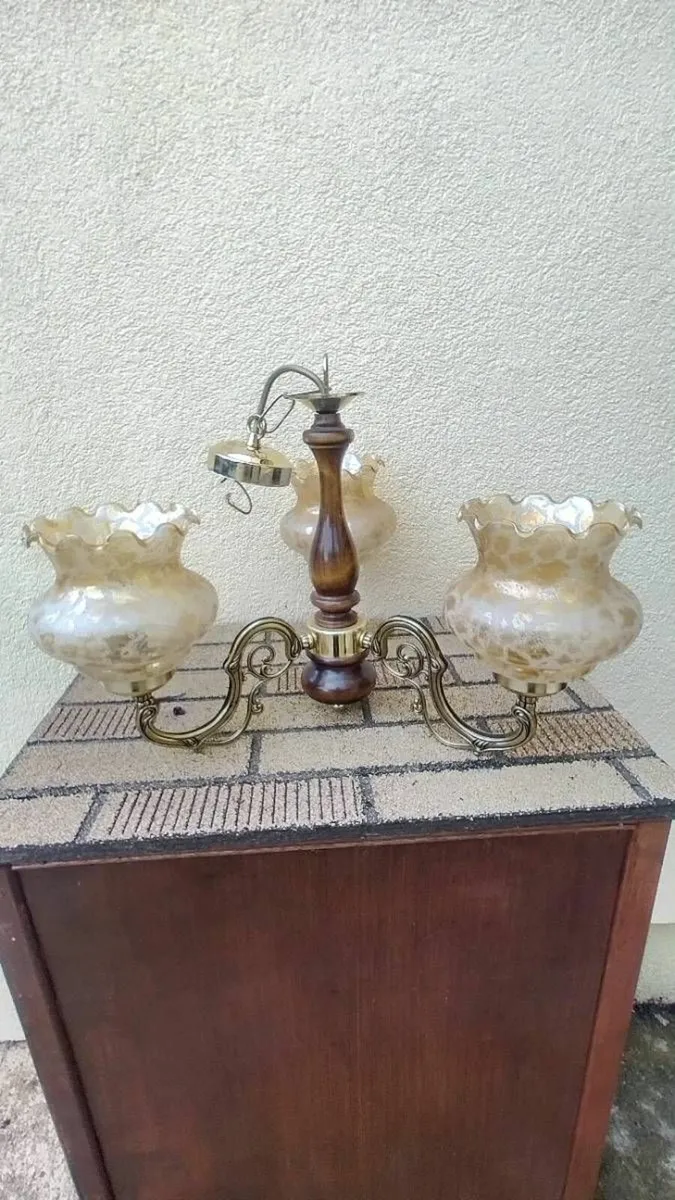 Vintage 3 Arm ceiling light - Image 1