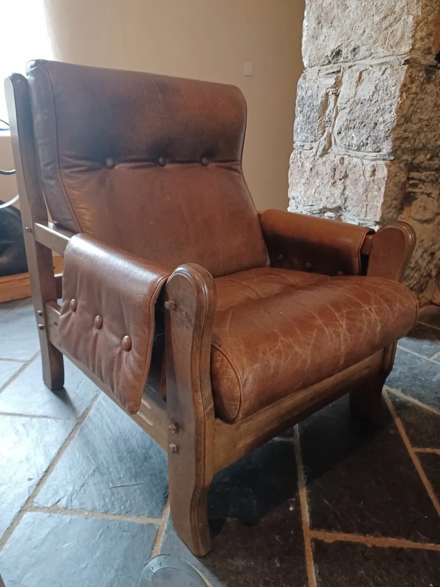 Vintage 3 piece Leather suite - Image 2