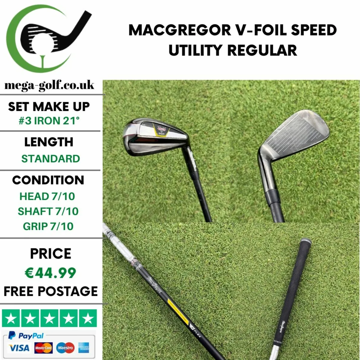 MACGREGOR V-FOIL SPEED UTILITY #3 IRON 21° - Image 1