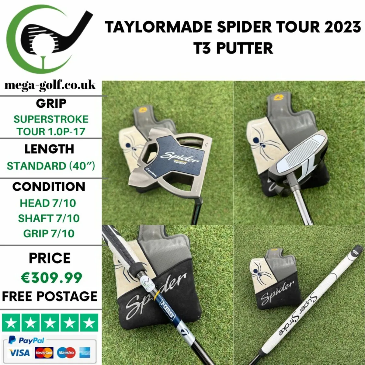 TAYLORMADE SPIDER TOUR 2023 T3 PUTTER / 40″ - Image 1