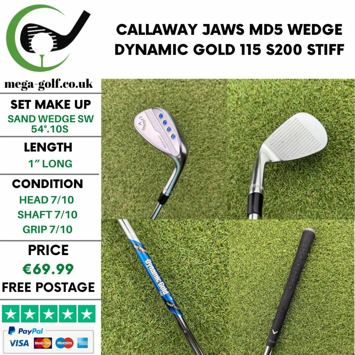 CALLAWAY JAWS MD5 WEDGE SW 54°.10S / STIFF - Image 1