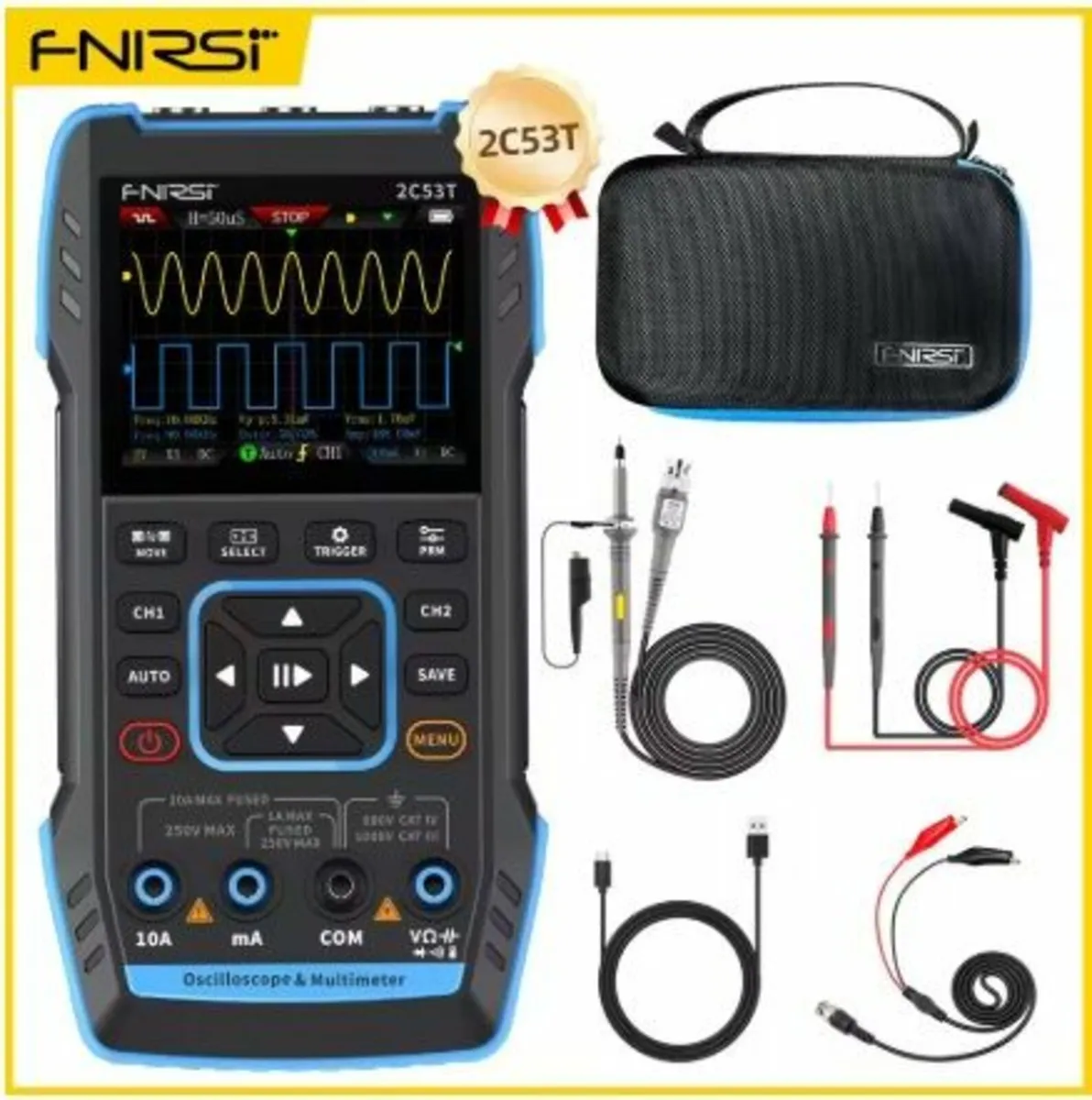FNIRSI 2C53T Oscilloscope Multimeter Signal Gen - Image 1