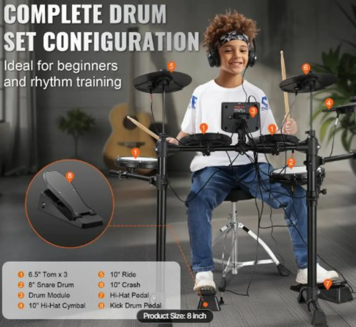Electric Drum Set Electronic Drum Kit 150 Sounds - Image 2
