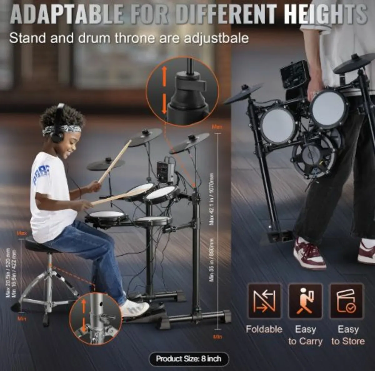 Electric Drum Set Electronic Drum Kit 150 Sounds - Image 4