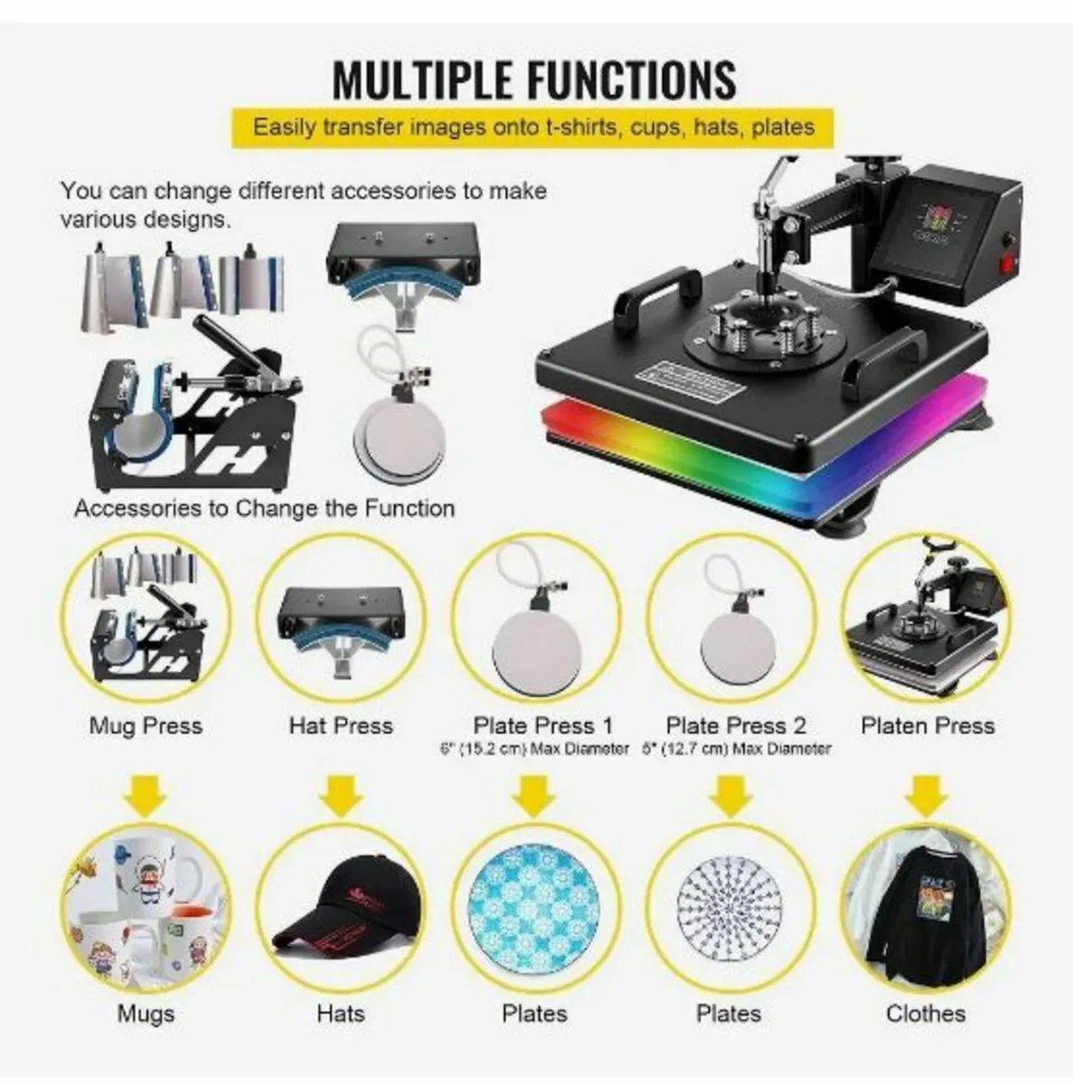 Heat Press 8 in 1 Heat Press Machine 38x38cm - Image 1