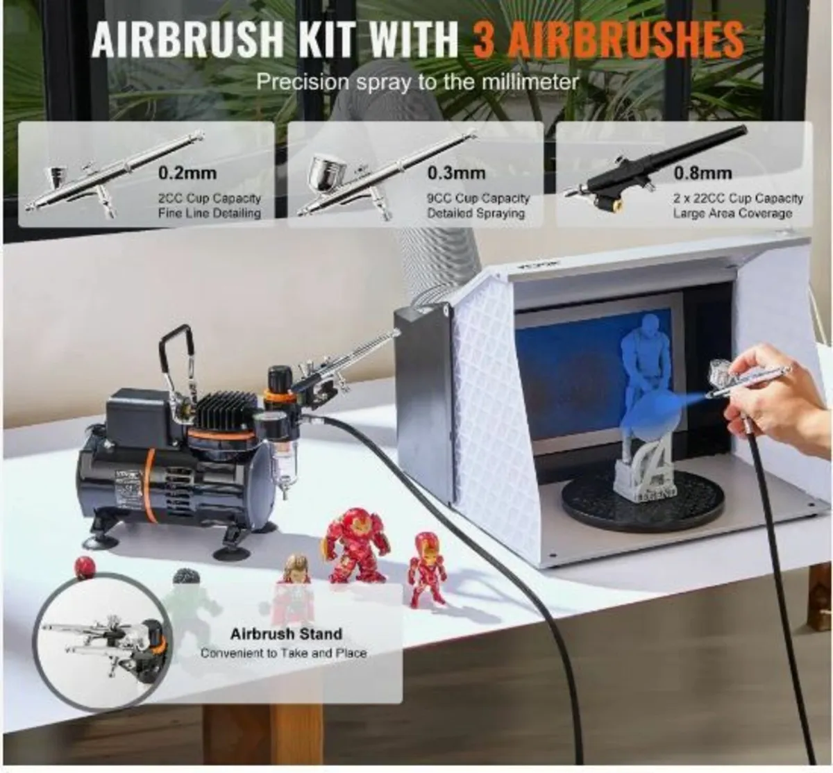 Airbrush Kit Dual Fan Air Compressor - Image 4