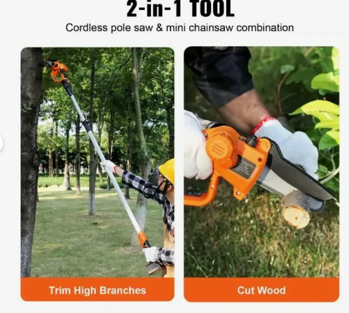 2-in-1 Cordless Pole Saw & Mini Chainsaw - Image 3