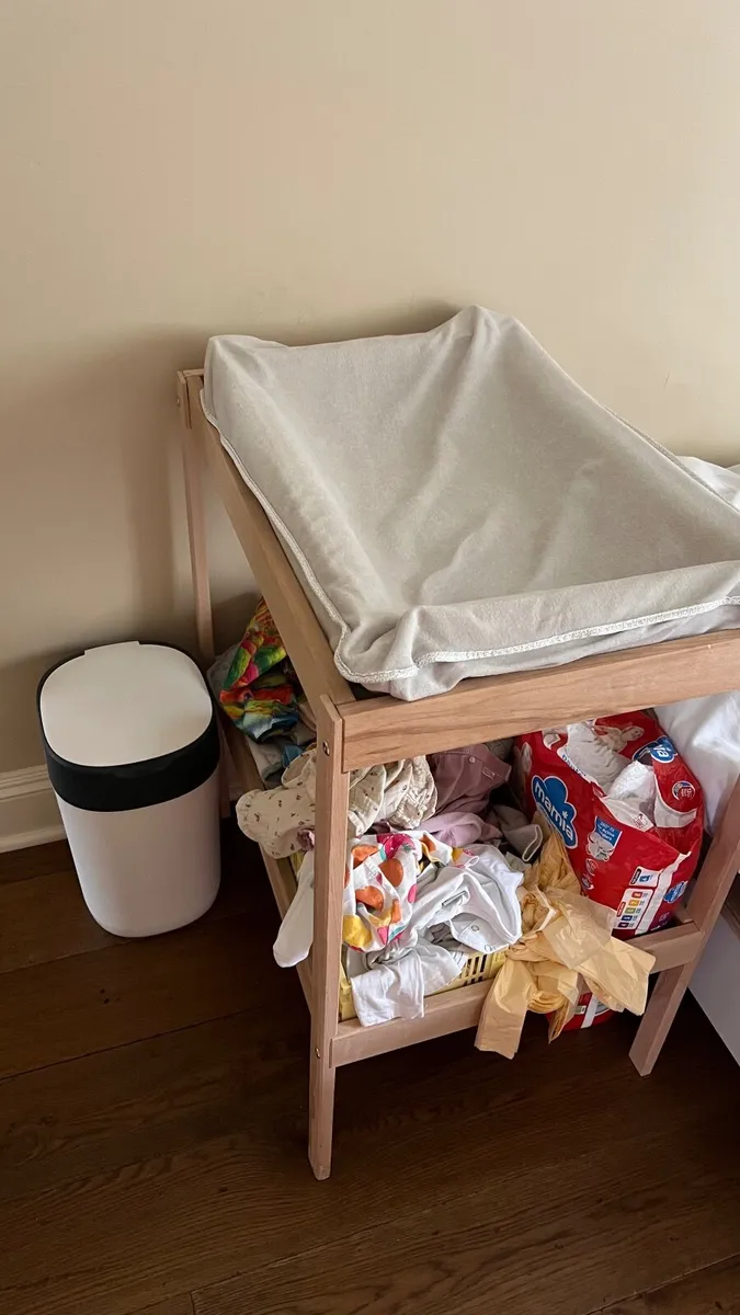 Baby changing table + tommee Tippie nappy bin - Image 3