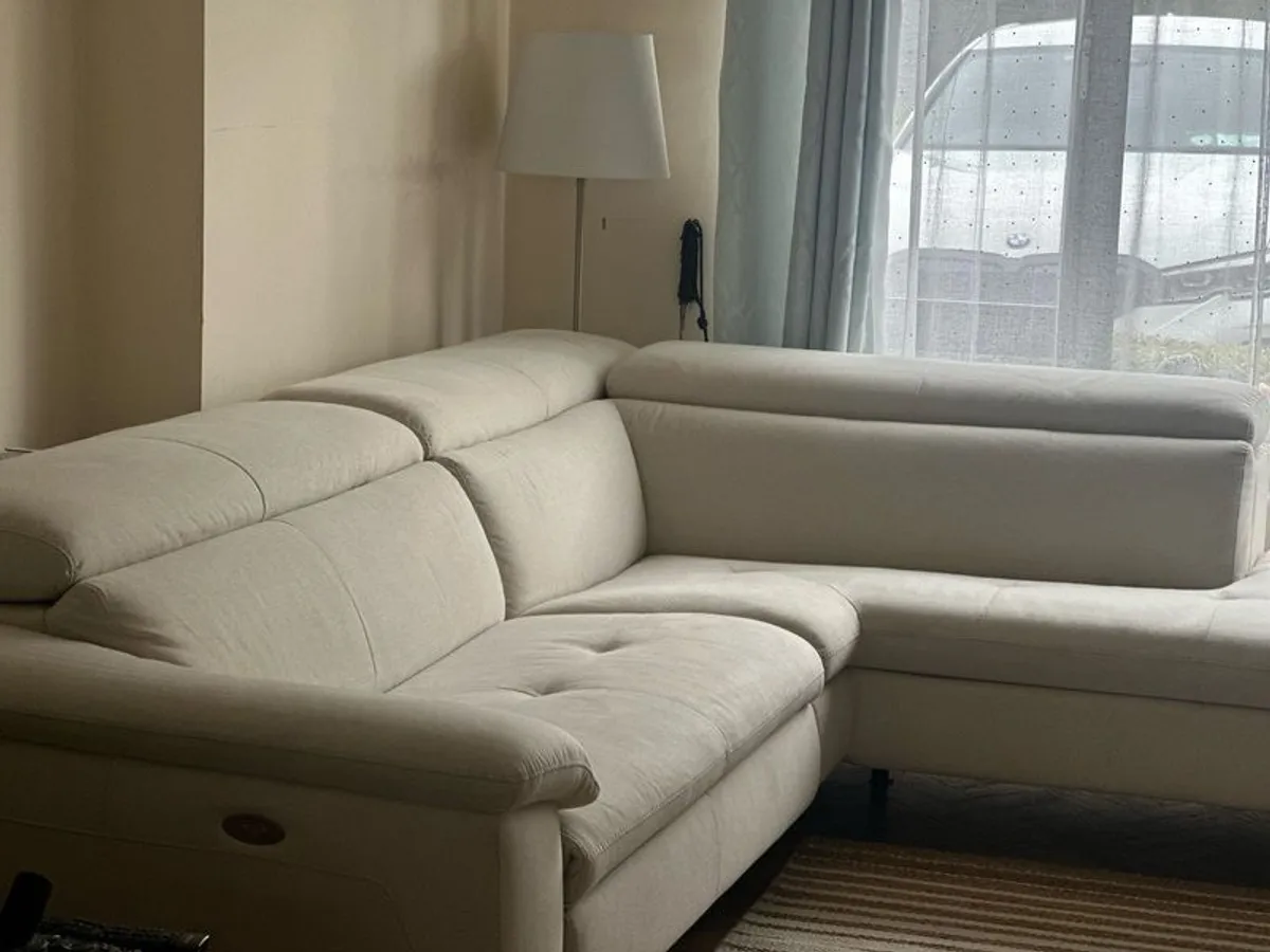 Egoitaliano Cream Martine Electric Recliner Sofa - Image 1