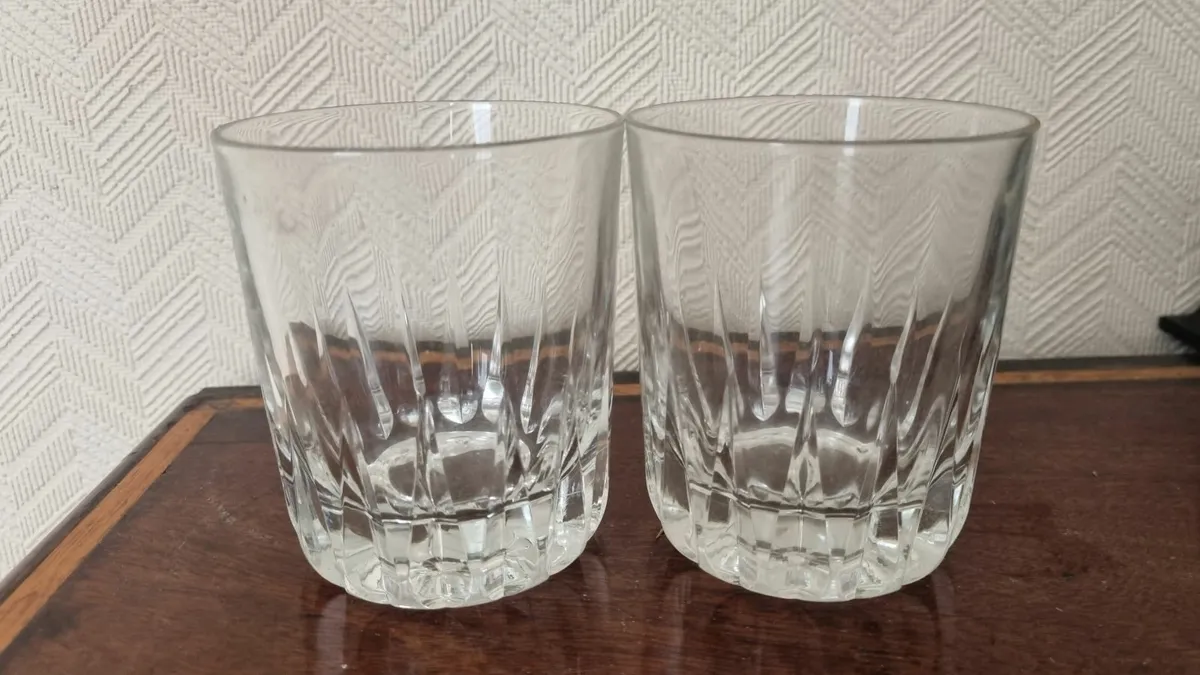 Vintage Crystal Whiskey Glasses - Image 1