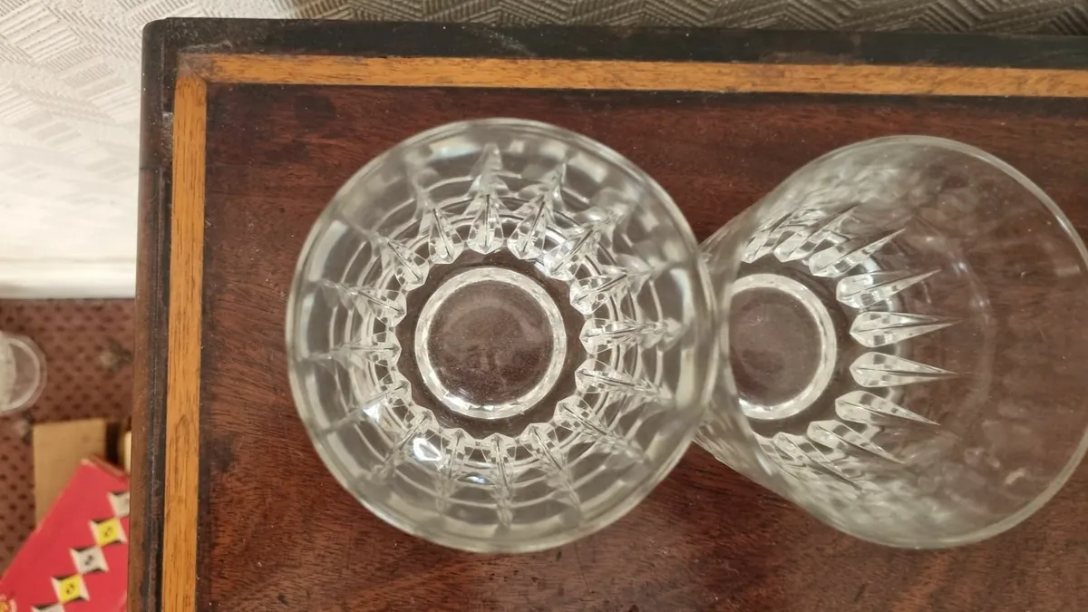 Vintage Crystal Whiskey Glasses - Image 2