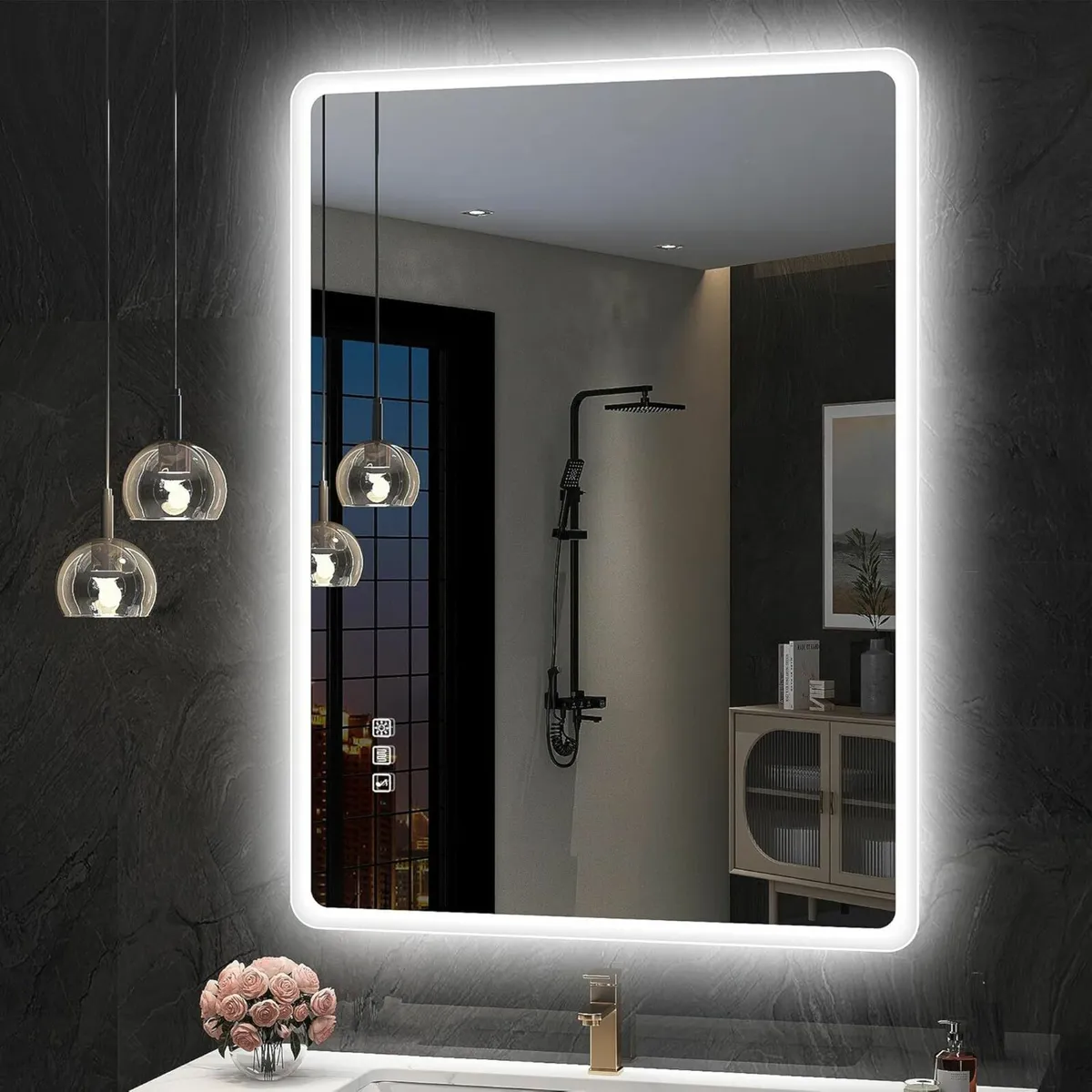 500 x 700 mm LED Bathroom Bluetooth Mirror - Image 1