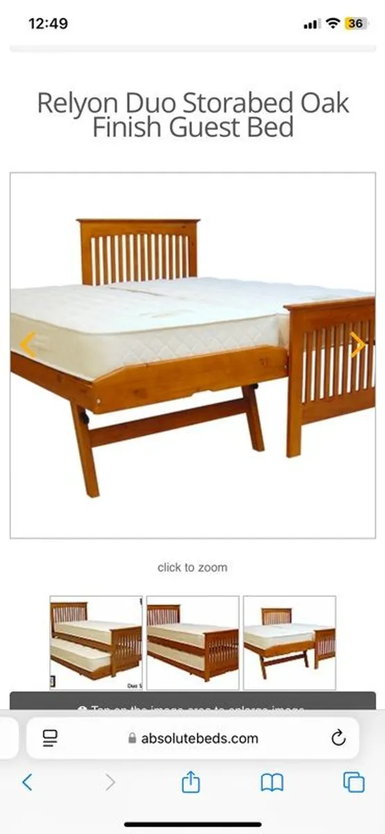 Reduced. Relyon duo storabed oak (2 beds in 1) - Image 3