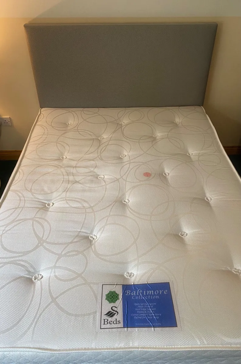 •Double Swan Bed + Headboard + Mattress  • - Image 1