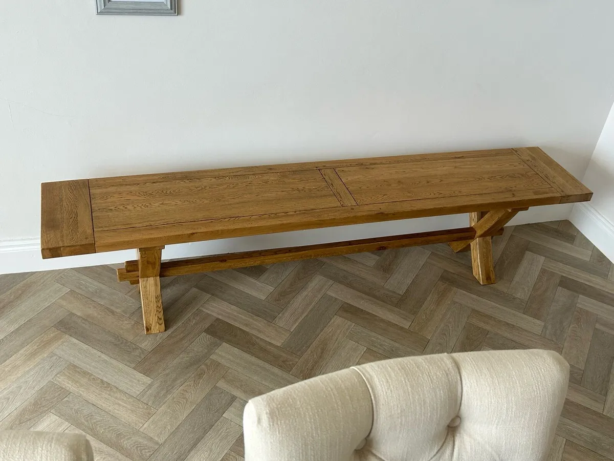 Athens oak dining bench