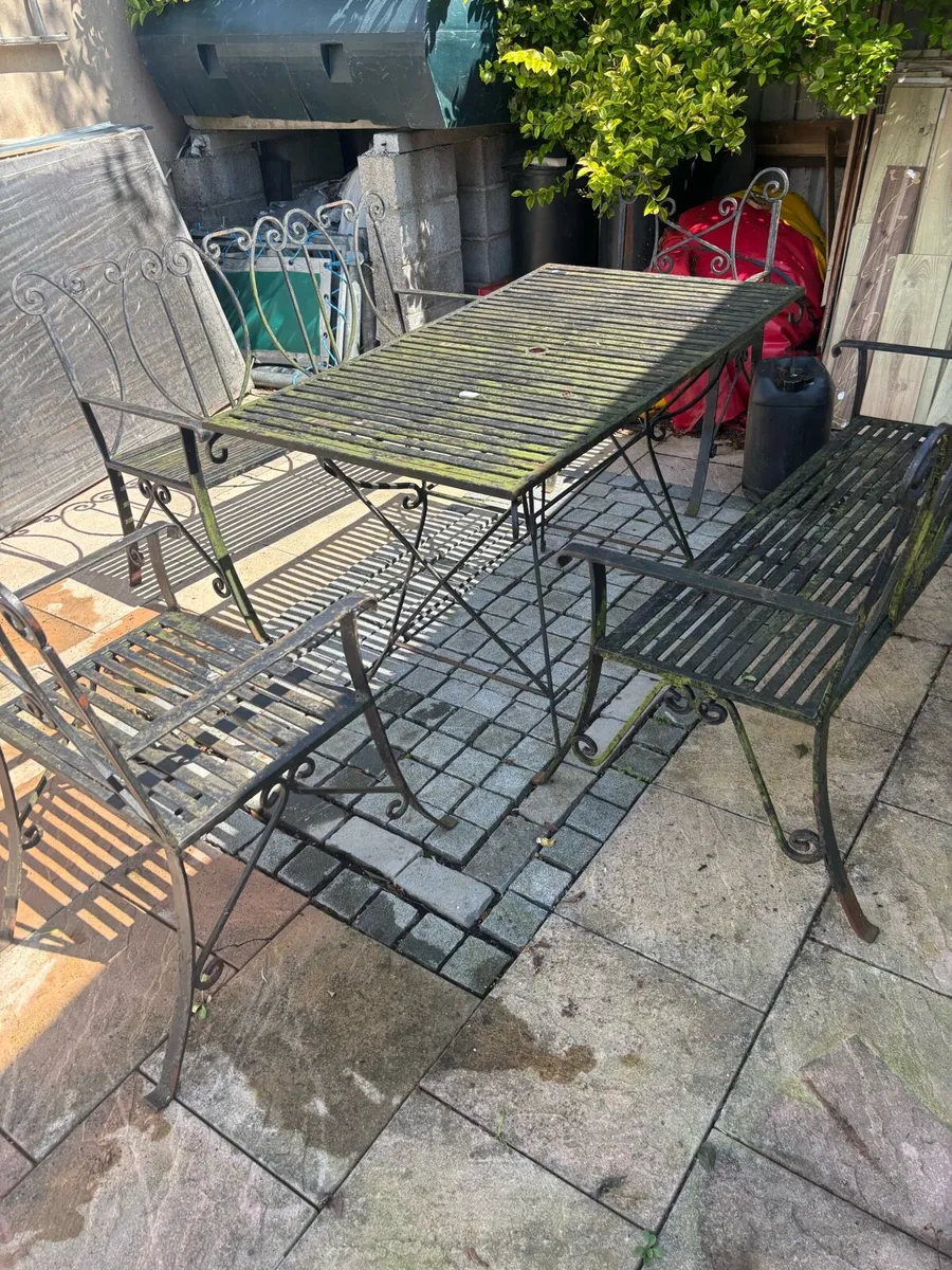 Garden Steel Table & Chairs - Image 1