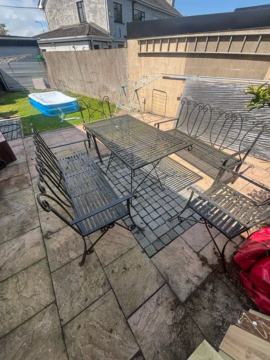 Garden Steel Table & Chairs - Image 4