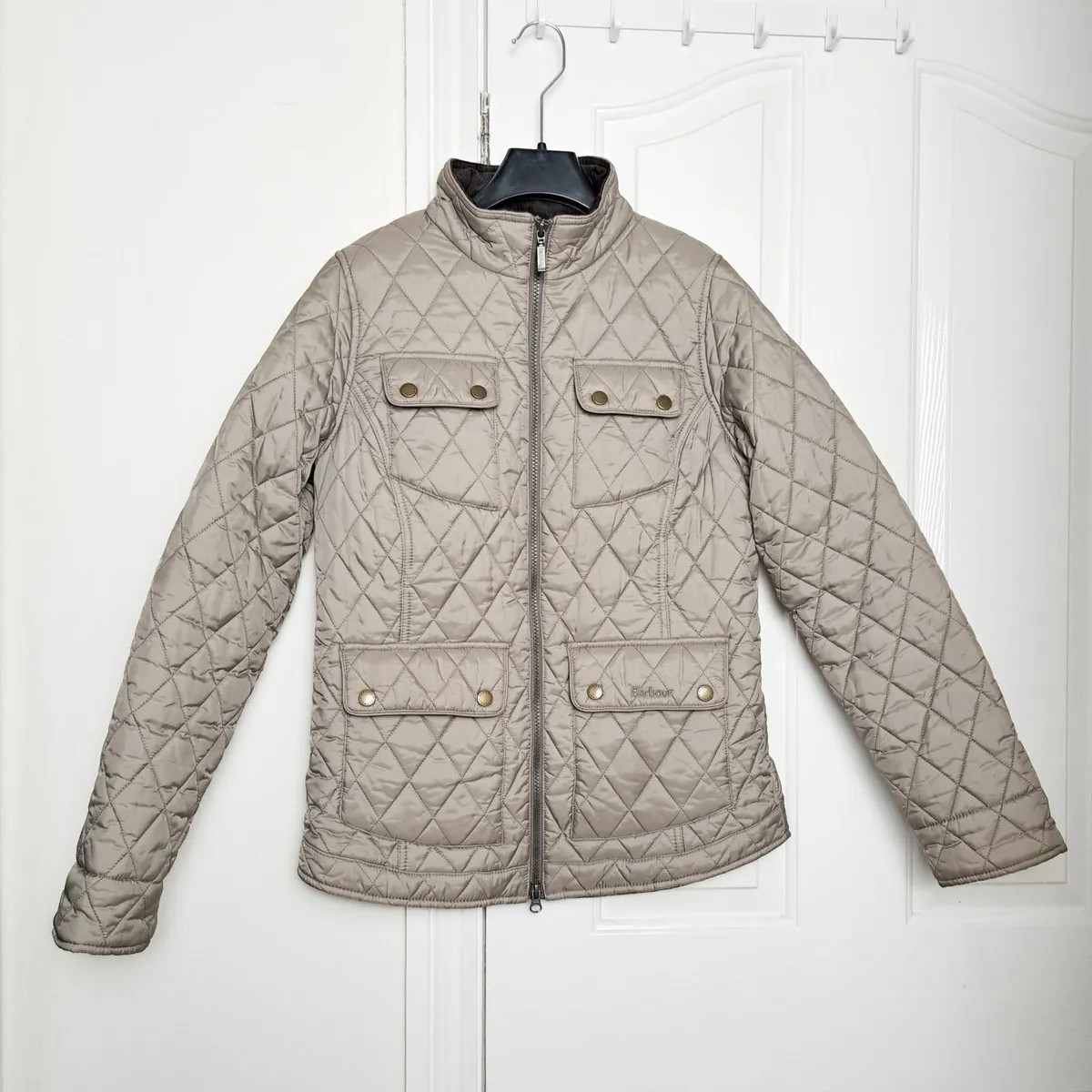 Barbour Grey Taupe Quilted Jacket 12UK - Image 1