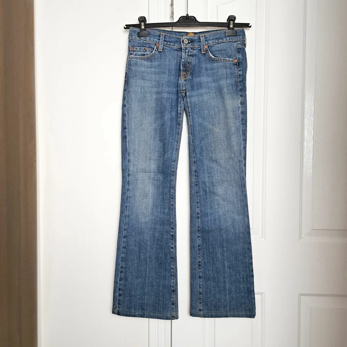 7 For All Mankind Blue Low Rise Bootcut Jeans 26 - Image 1