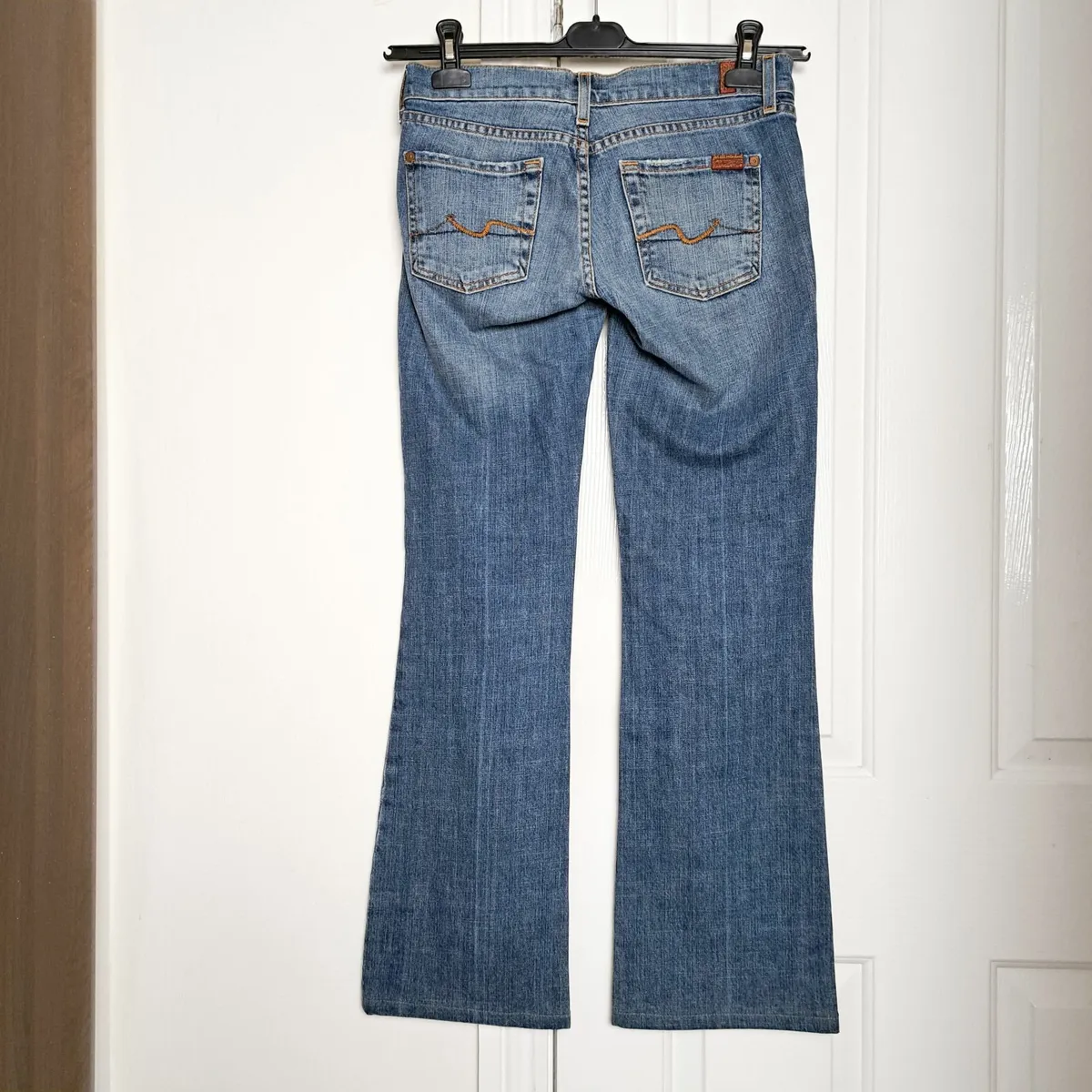 7 For All Mankind Blue Low Rise Bootcut Jeans 26 - Image 3