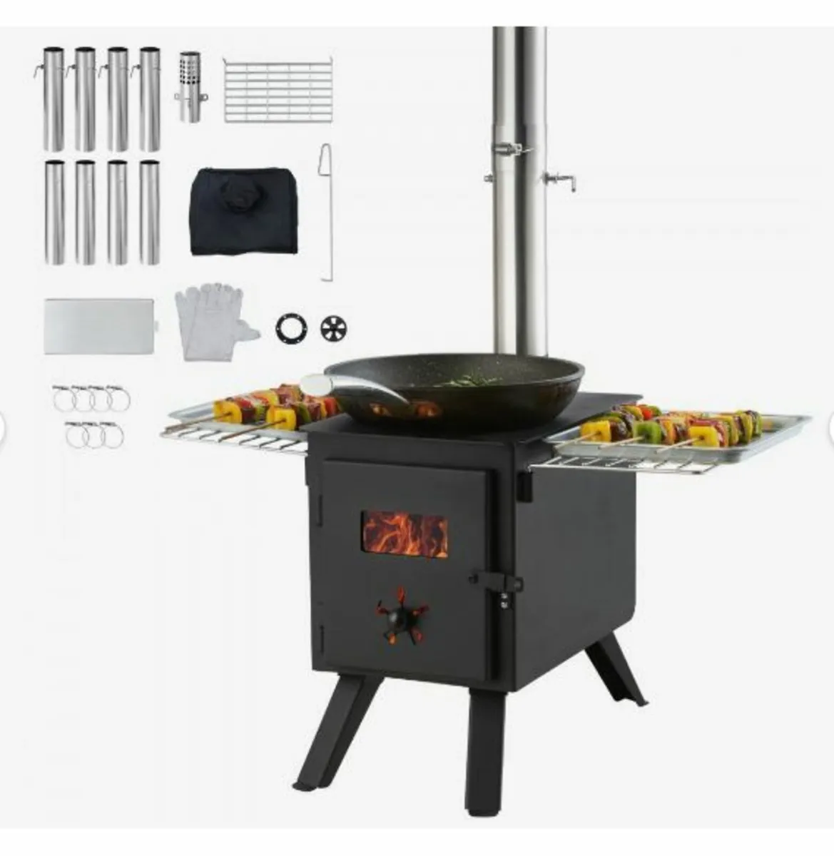Wood Stove, 218.4 cm, Alloy Steel - Image 1