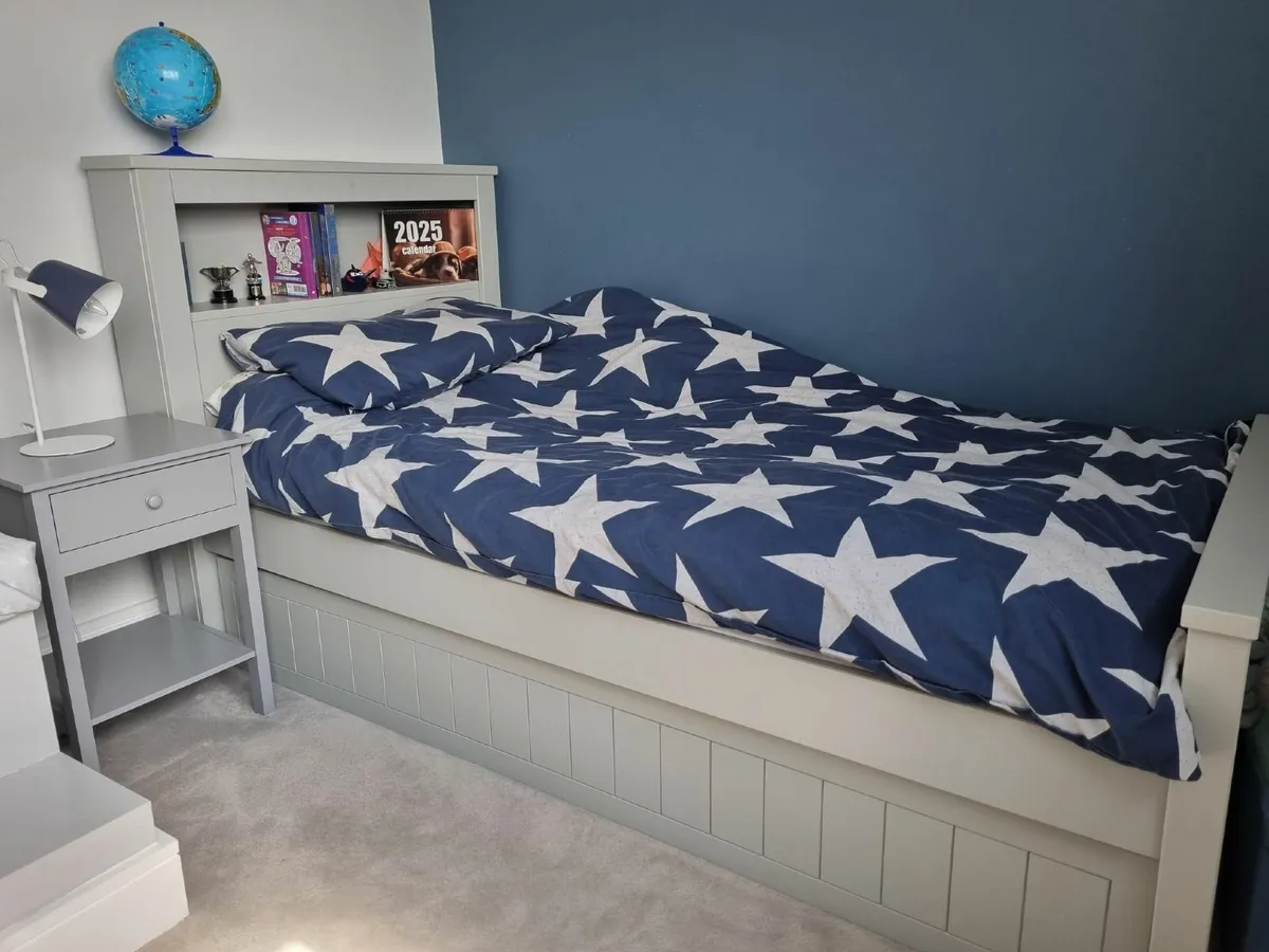 Single Bed frame with bookcase & Underbed trundle - Image 1