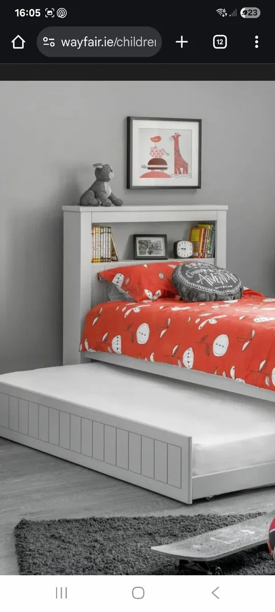 Single Bed frame with bookcase & Underbed trundle - Image 4