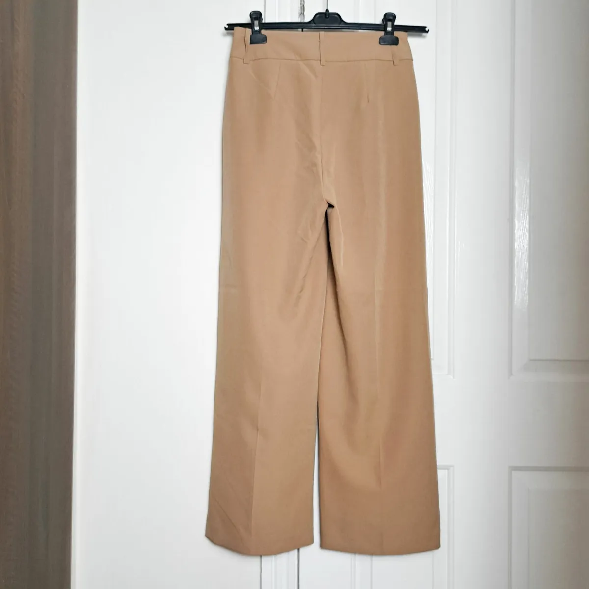 Ichi Beige Brown High Waist Straight Trousers 8UK - Image 4