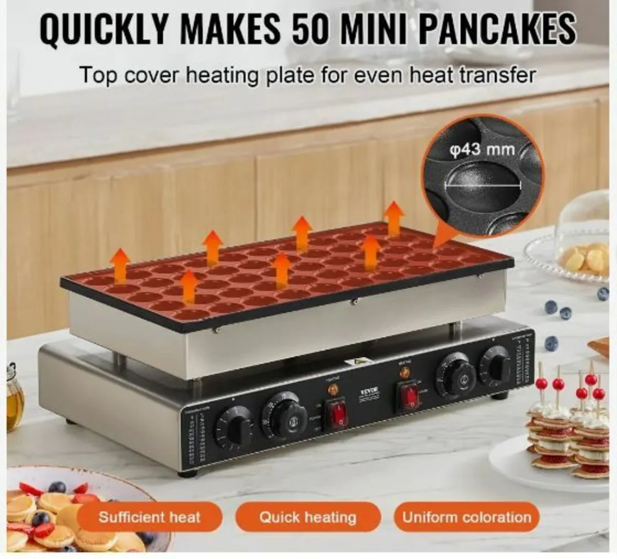 50PCS 43mm Mini Dutch Pancake Maker - Image 2