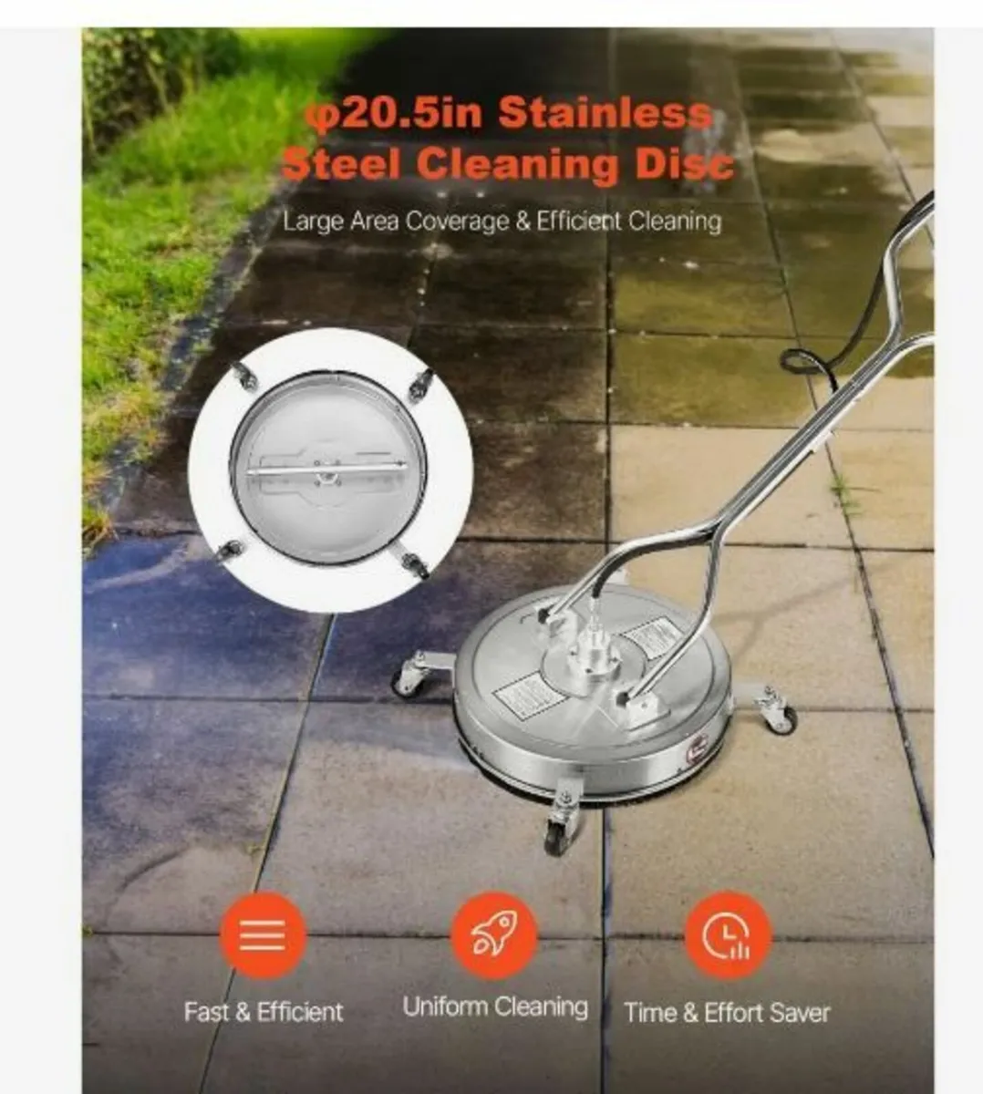 20" Pressure Washer Surface Cleaner 4 Wheels - Image 2