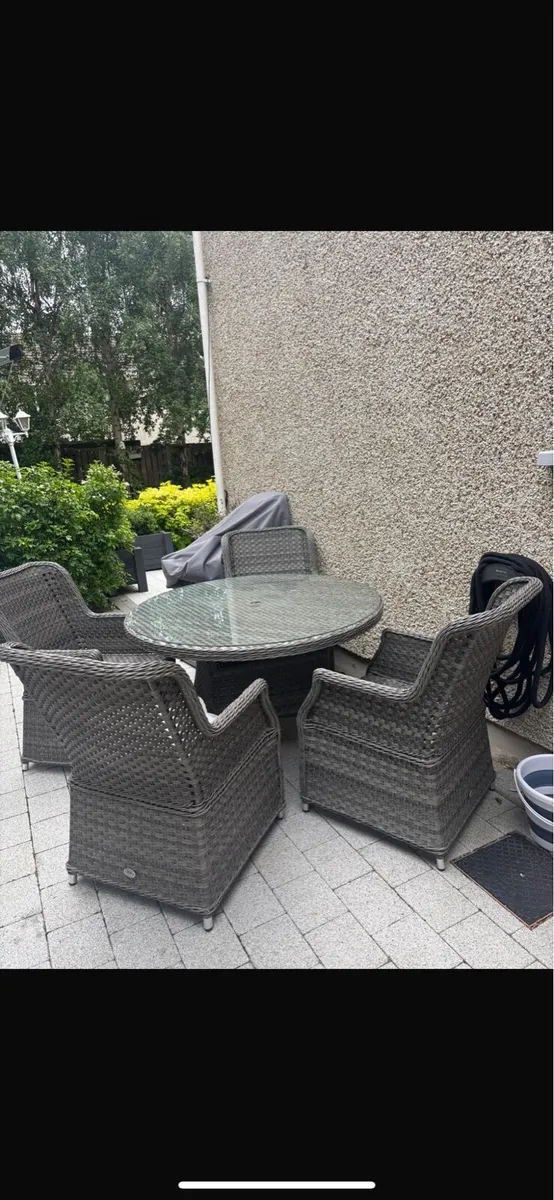 Rathwood Rattan Garden Table and Chairs - Image 1
