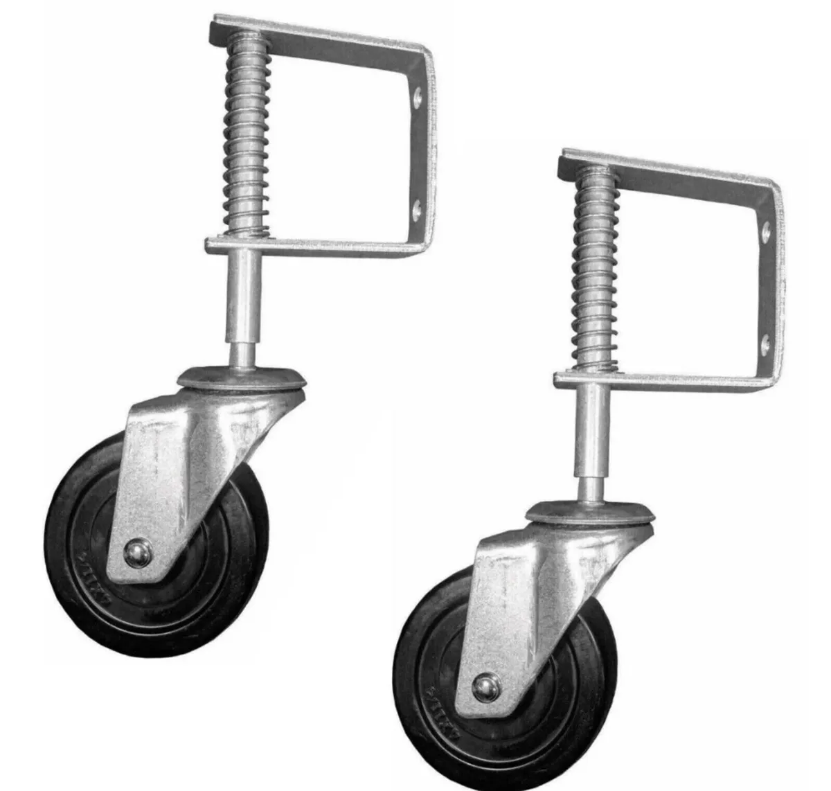 2 x NEW Spring Loaded Gate Wheels 4" - Image 1
