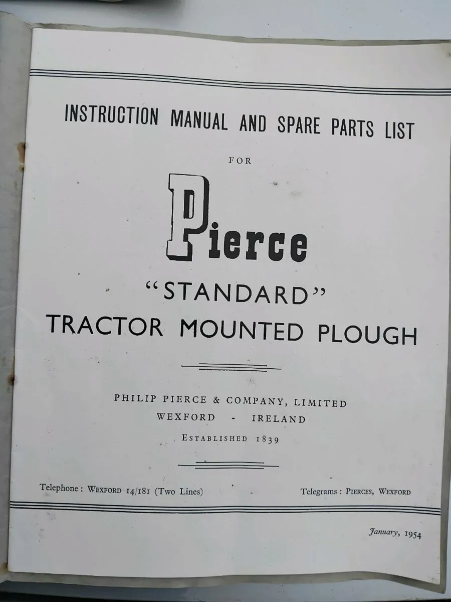 pierce standard tractor mounted plough
Instruction - Image 2