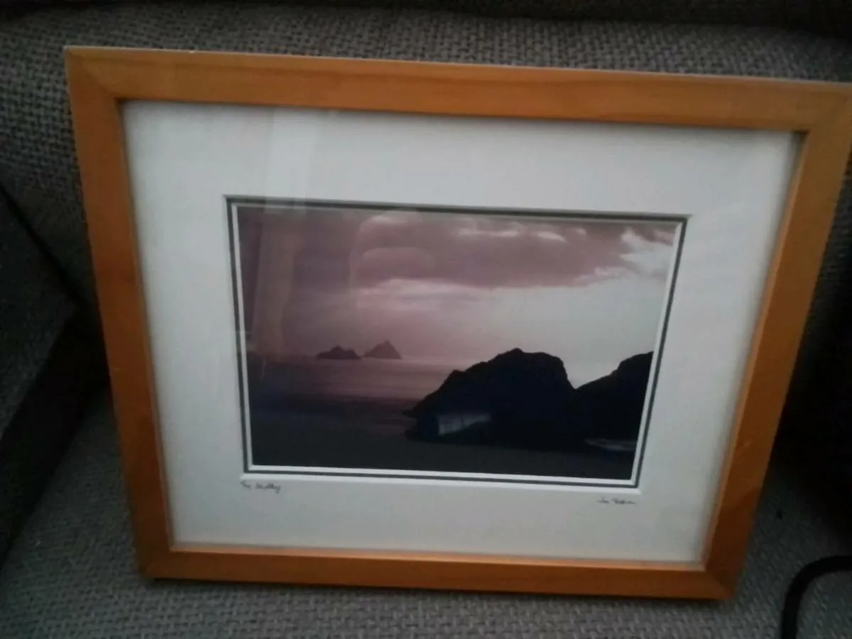 Vintage print Killiney Bay & framed photo Skelligs - Image 3
