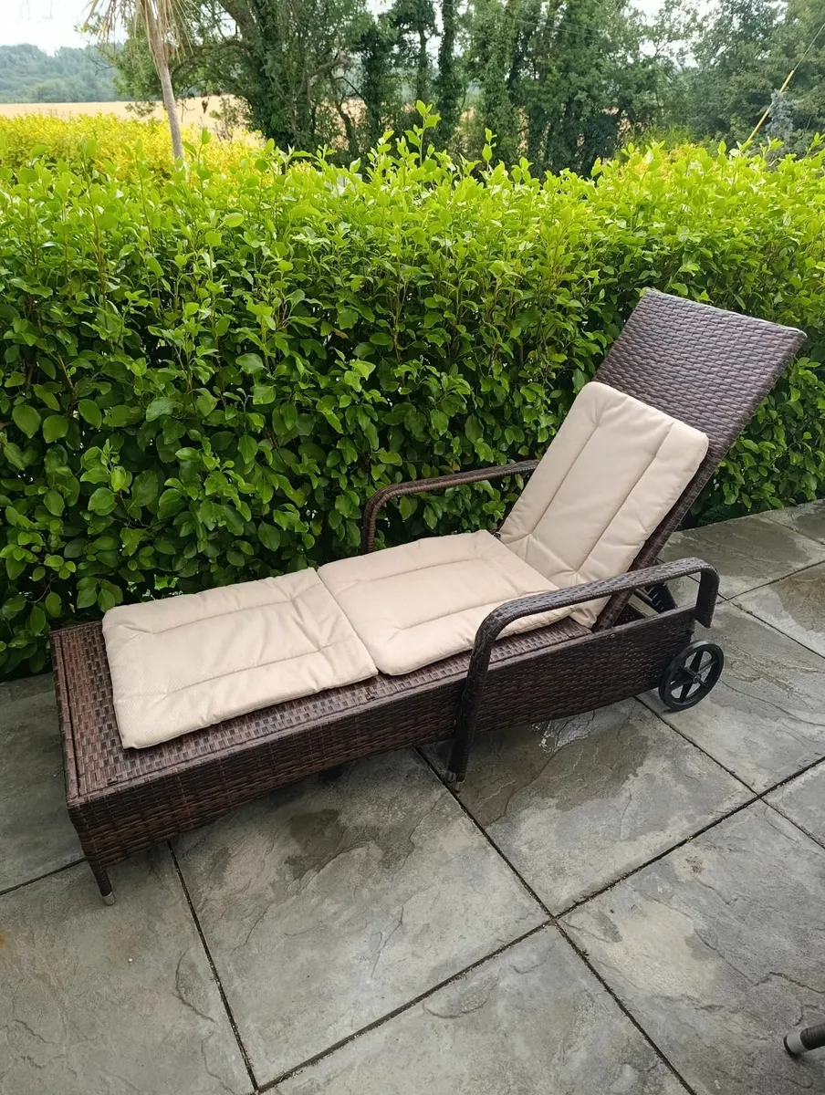 Rattan garden lounger - Image 1