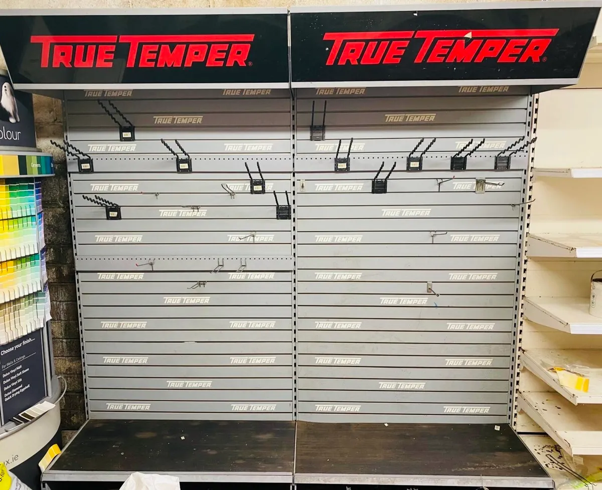 BRANDED HARDWARE DISPLAY EXHIBITION STAND + HOOKS