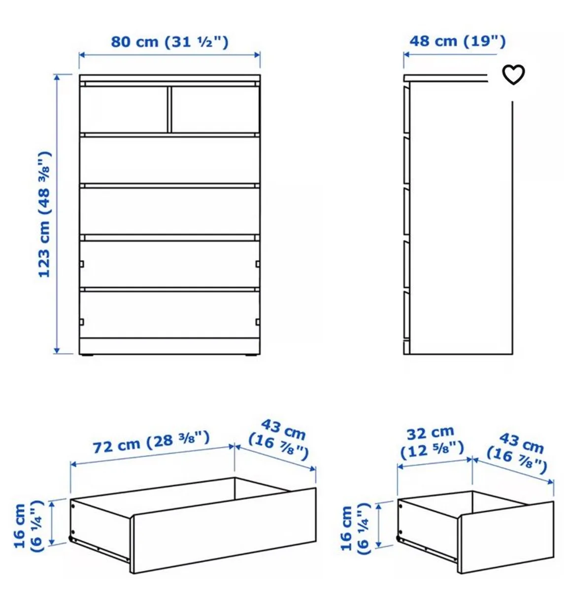 IKEA Malm Chest Of Drawers - Image 2