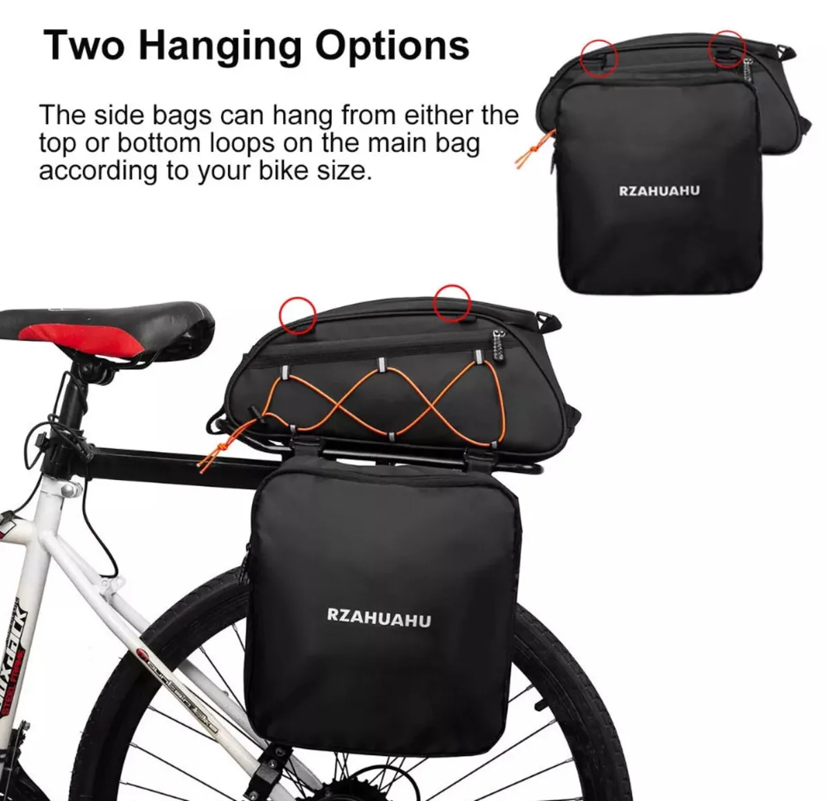NEW 3 In 1 Bike Pannier Bag Bicycle Rear Rack Bag - Image 2