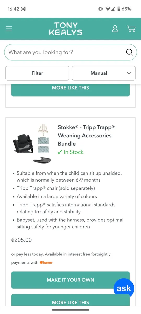 Stokke Tripp Trapp baby set harness and cushion - Image 2