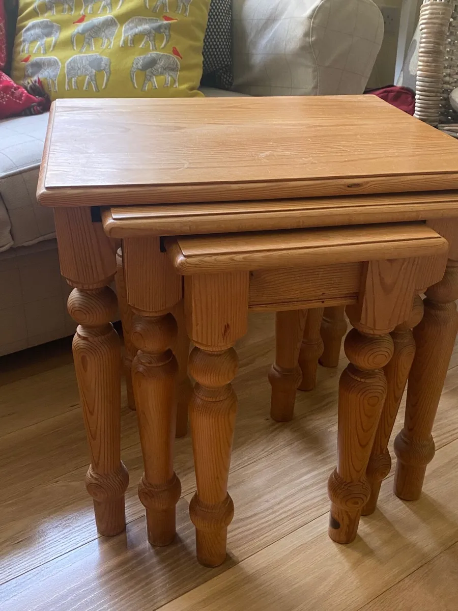 Solid pine nest of tables