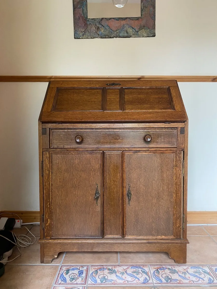 1970sVintage Dutch Bureau • Solid Oak • Dutch Made - Image 1