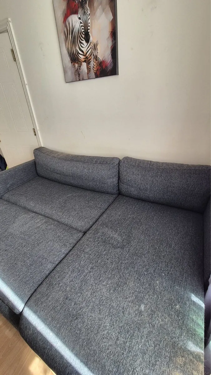 Grey Sofa bed with storage for sale - Image 4