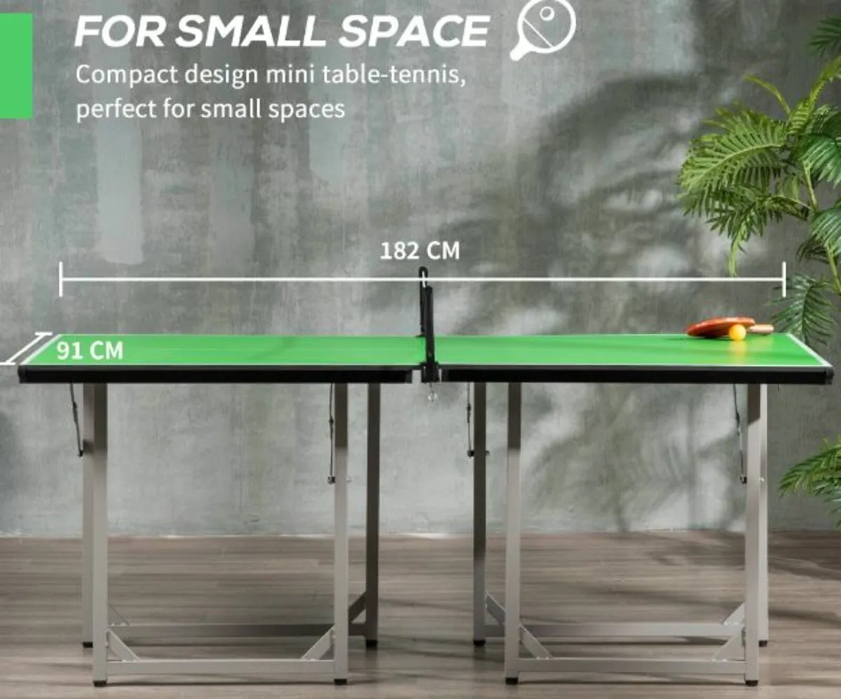 6ft 182cm Folding Ping Pong Table with Net, - Image 4