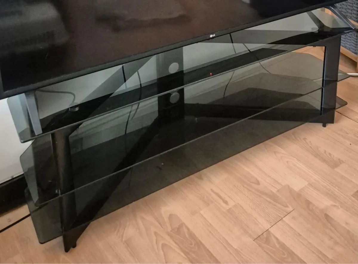 Modern Black Glass TV Stand - Image 1