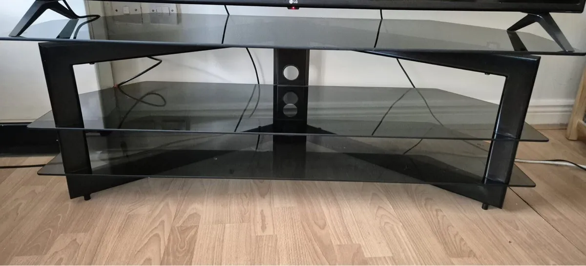Modern Black Glass TV Stand - Image 2