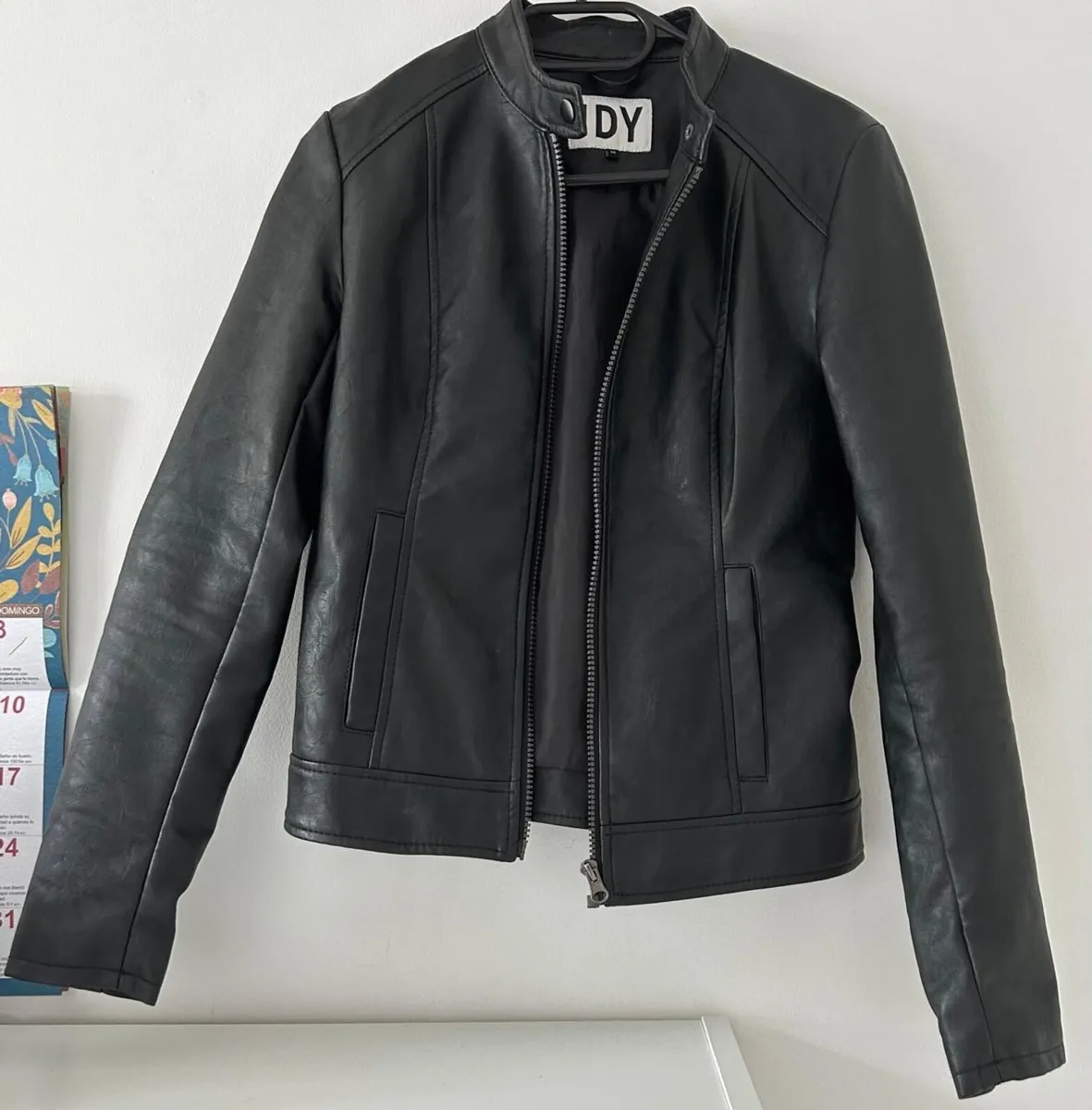 Black JDY Faux Leather Jacket - Size XS - Image 1